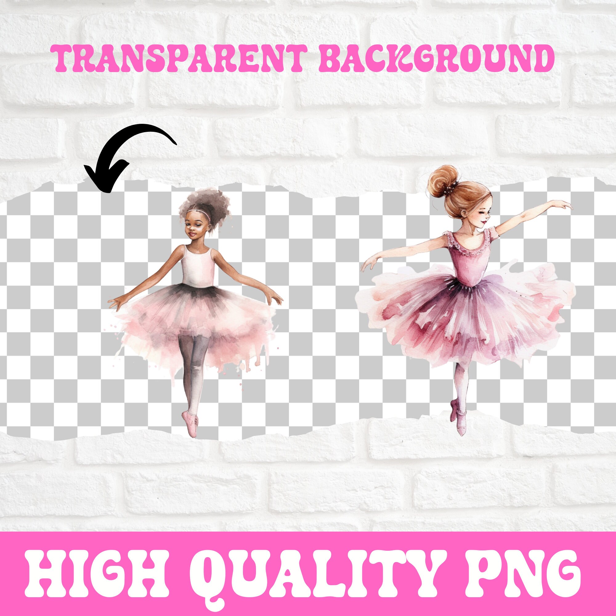 Ballet Dance Clipart for Nursery Wall Art, Watercolor Pink Ballerina ...