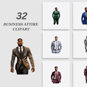 Black Man clipart, African American Suit clipart bundle, Business attire clipart, Man in Suit clipart, Mens Fashion Clipart, CEO clipart