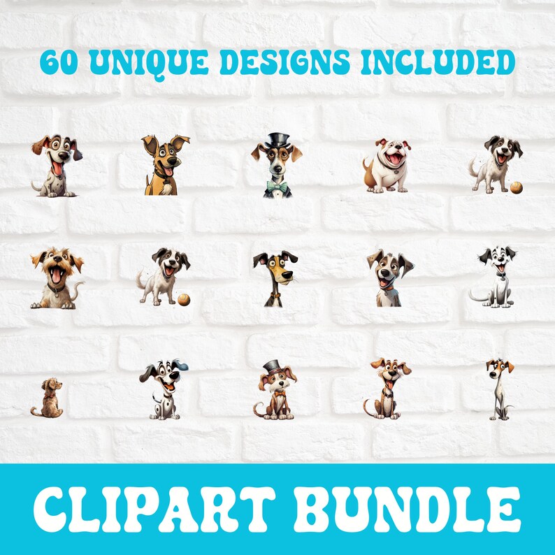Cute and Funny Dog PNG Clipart Bundle, Quirky Dog Clipart, Quirky Puppy ...