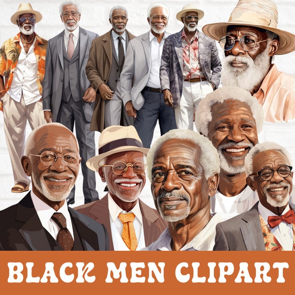 Black Men Clipart, Fashion Black Men Clipart, Old Men Clipart, African American Men Clipart, Black Man Clipart, Business Man Clipart