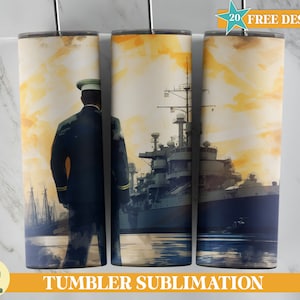 US Navy Tumbler PNG, Navy Officer Tumbler Wrap, USA Veteran Tumbler Design, 20 oz Skinny Sublimation Tumbler Wrap, Military Tumbler Wrap