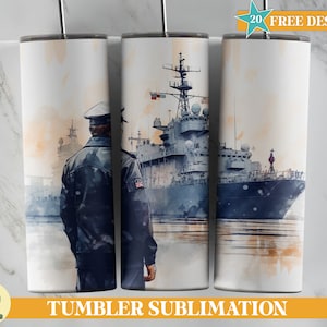Navy Officer Tumbler Wrap, US Navy Tumbler PNG, USA Veteran Tumbler Design, 20 oz Skinny Sublimation Tumbler Wrap, Military Tumbler Wrap