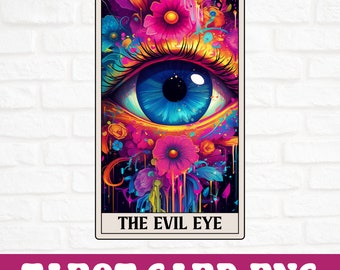 The Evil Eye Tarot Card PNG Sublimation Design, Witch Tarot Card, Mystical Tarot Card Png, T-shirt Tarot Card Design, Evil Eye sublimation