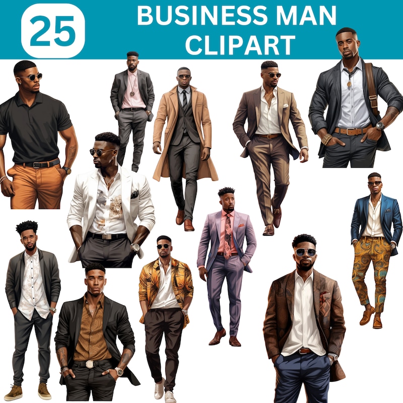 Clipart Black Men - Etsy