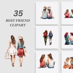 Sister Clipart Bundle, Best Friend Clipart Bundle, Mother and Daughter clipart, Bestie clipart, Girlfriends PNG, Sister love