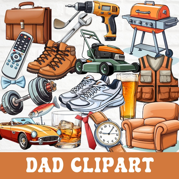 Fathers Day Clipart Bundle, Mens Clipart Bundle, Dad Graphics, Fathers Day Sublimation, DIY sublimation design, Sports Clipart, Power Tools