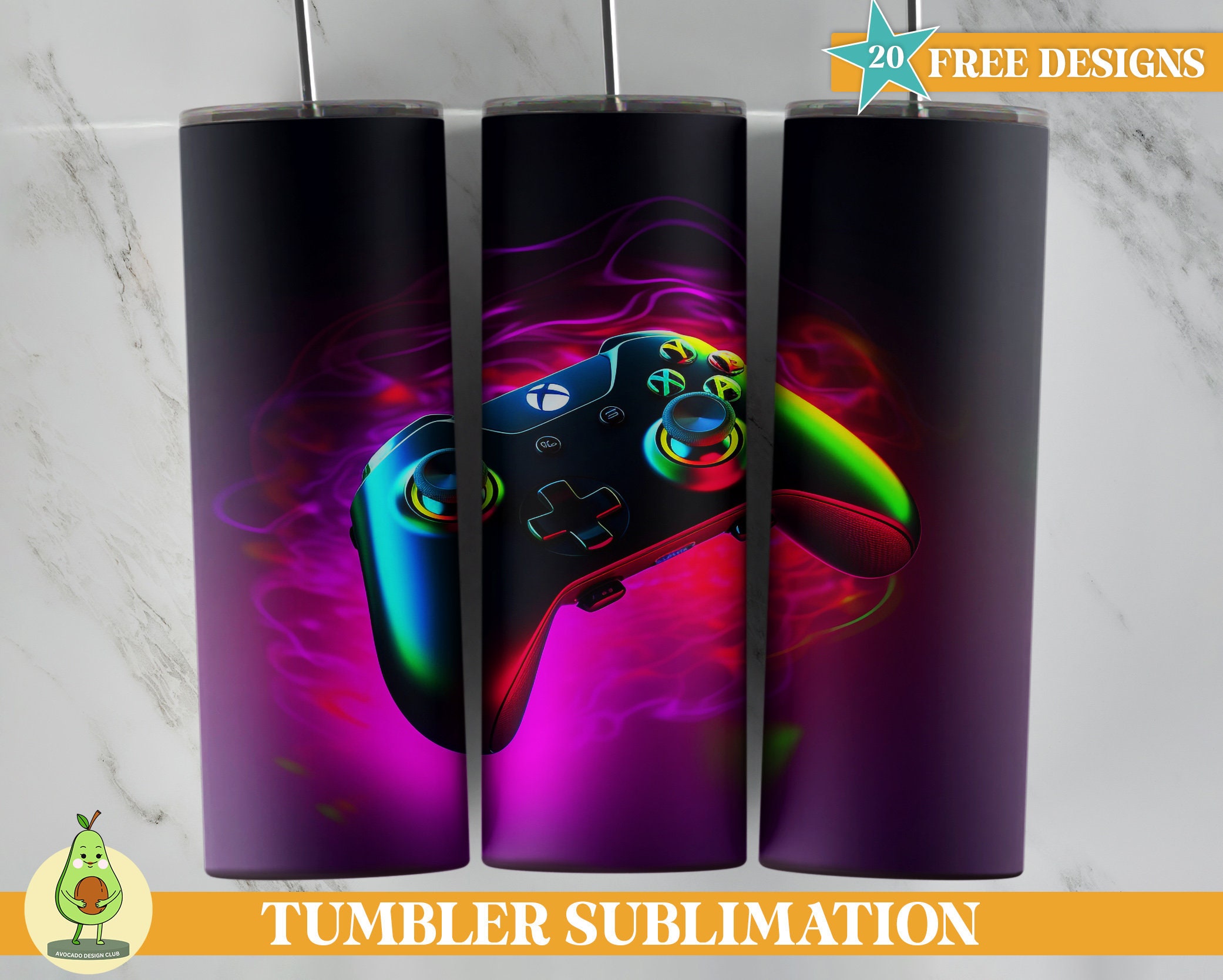 Gamer 20oz Tumbler Sublimation Wrap Xbox Tumbler Wrap COD Etsy