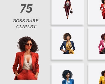Black Business Women Clipart, Planner girl clipart, Office Girl Clipart, African American Boss, Black Woman Boss Clipart, Black Girl Magic
