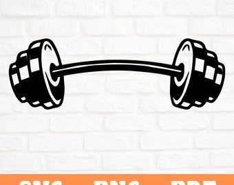 Dumbell SVG, Barbell Svg, Weight Lifting SVG, Gym Equipment Svg Cut File, Bar Bell Weights Svg, Gym Weights Svg, Working Out Svg Silhouette