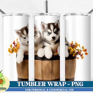 Husky Tumbler Wrap, Husky Dog Mom Tumbler Wrap Design, 20oz Skinny Dog Tumbler Sublimation Design, Husky Dog PNG, Husky Tumbler Sublimation