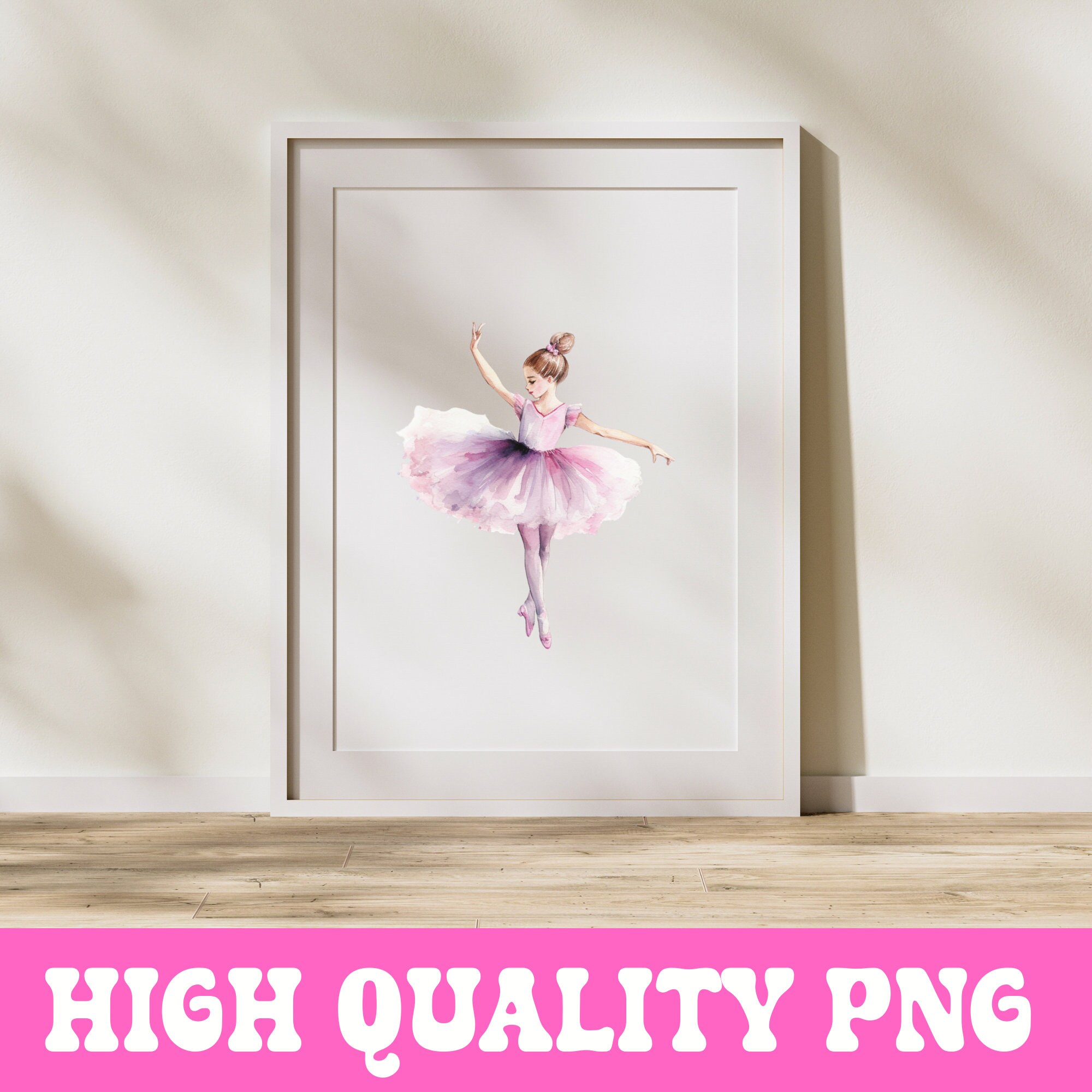 Ballet Dance Clipart for Nursery Wall Art, Watercolor Pink Ballerina ...