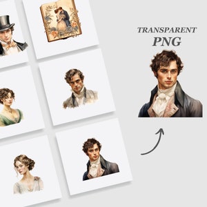 Pride and Prejudice Clipart Bundle, Watercolor Clipart, Pride and ...