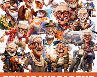 Grandparent Clipart Bundle, Family Clipart Bundle, Funny Grandparent Clipart, Grandparent Sublimation, Grandparent PNG, New Grandparents PNG