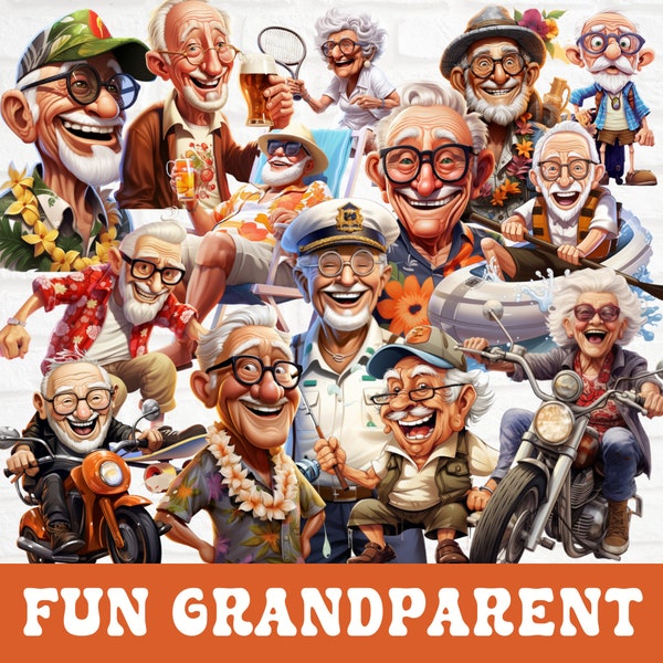 Grandparent Clipart Bundle, Family Clipart Bundle, Funny Grandparent Clipart, Grandparent Sublimation, Grandparent PNG, New Grandparents PNG