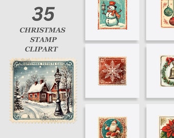 Christmas Stamp Clipart Bundle, North Pole Clipart Bundle, Santa Mail Clipart PNG, Santa Seal Clipart, Christmas Clipart PNG, Winter Clipart