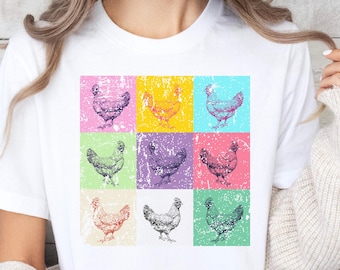 Retro Chickens Sublimacja, Retro Boho Chicken Png Sublimacja, Farm Design Png, Chicken png, Chicken Mama Png T-shirt Png Cyfrowe Pobieranie
