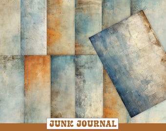 Grunge Distressed Junk Journal Seiten, Antikes Papier Junk Journal Seiten, Vintage Junk Journal Digitales Papier, Ephemera Seiten, Mixed Media Kit