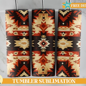 Copo com padrão inspirado maia PNG, design de sublimação do sudoeste, envoltório de copo de 20 onças, sem costura, copo com glitter azul-petróleo, copo personalizado