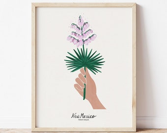 New Mexico State Flower | New Mexico Art | Yucca Wall Art | State flower | New Mexico Wall Art | Home Decor