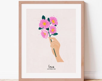 Iowa Wild Prairie Rose Art Print - Botanical Wall Decor