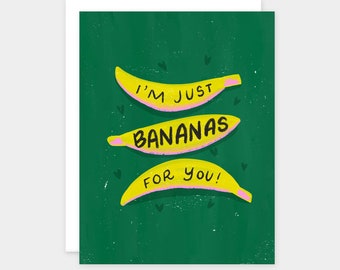 Bananas For You Card | Punny Valentine's Day, Birthday Greeting
