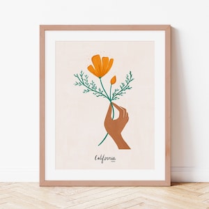California Poppy | State Flower Art | State of California  | California Wall Art | Poppy Wall Art | Poppy Art Print | Home Decor