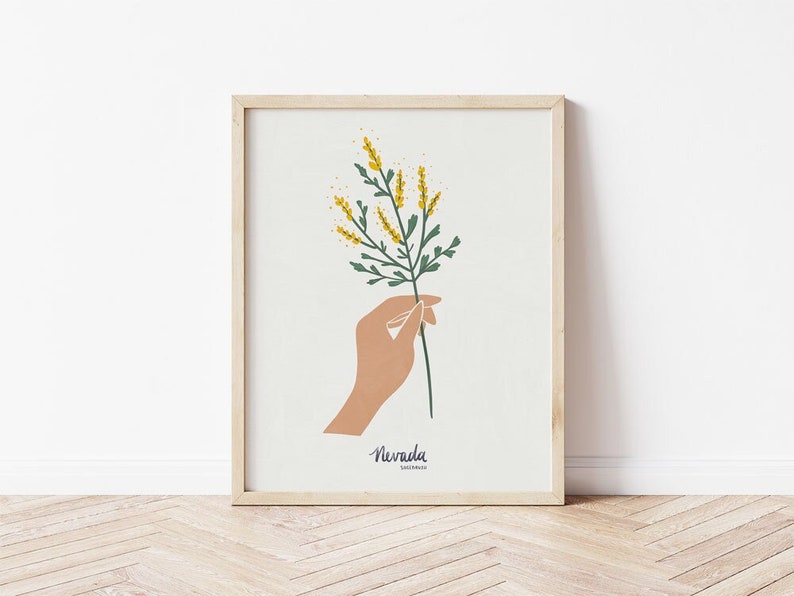 State of Nevada State Flowers Sagebrush Native Wildflower Home Decor Etsy