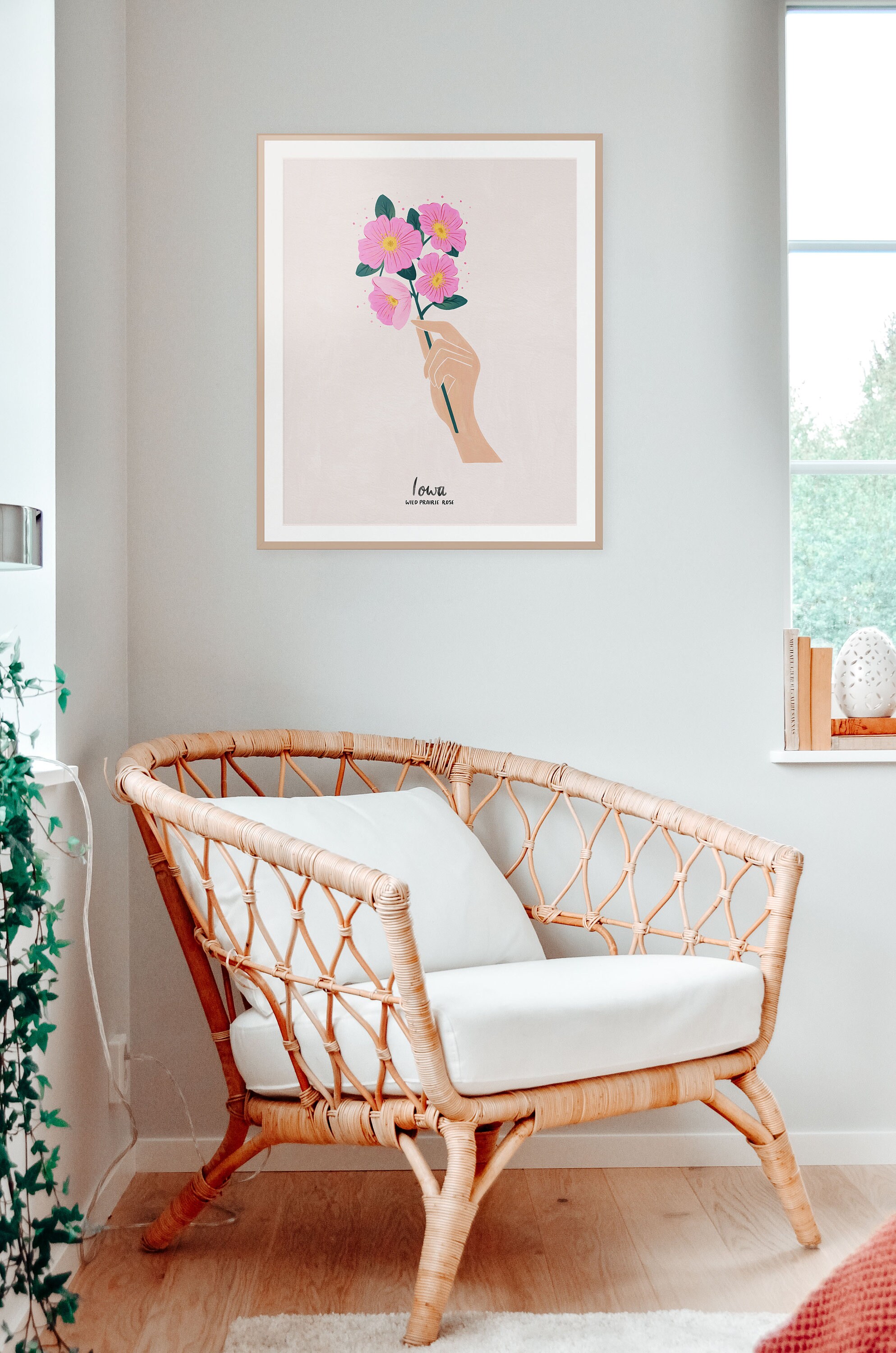 Iowa Wild Prairie Rose Art Print - Botanical Wall Decor - Etsy