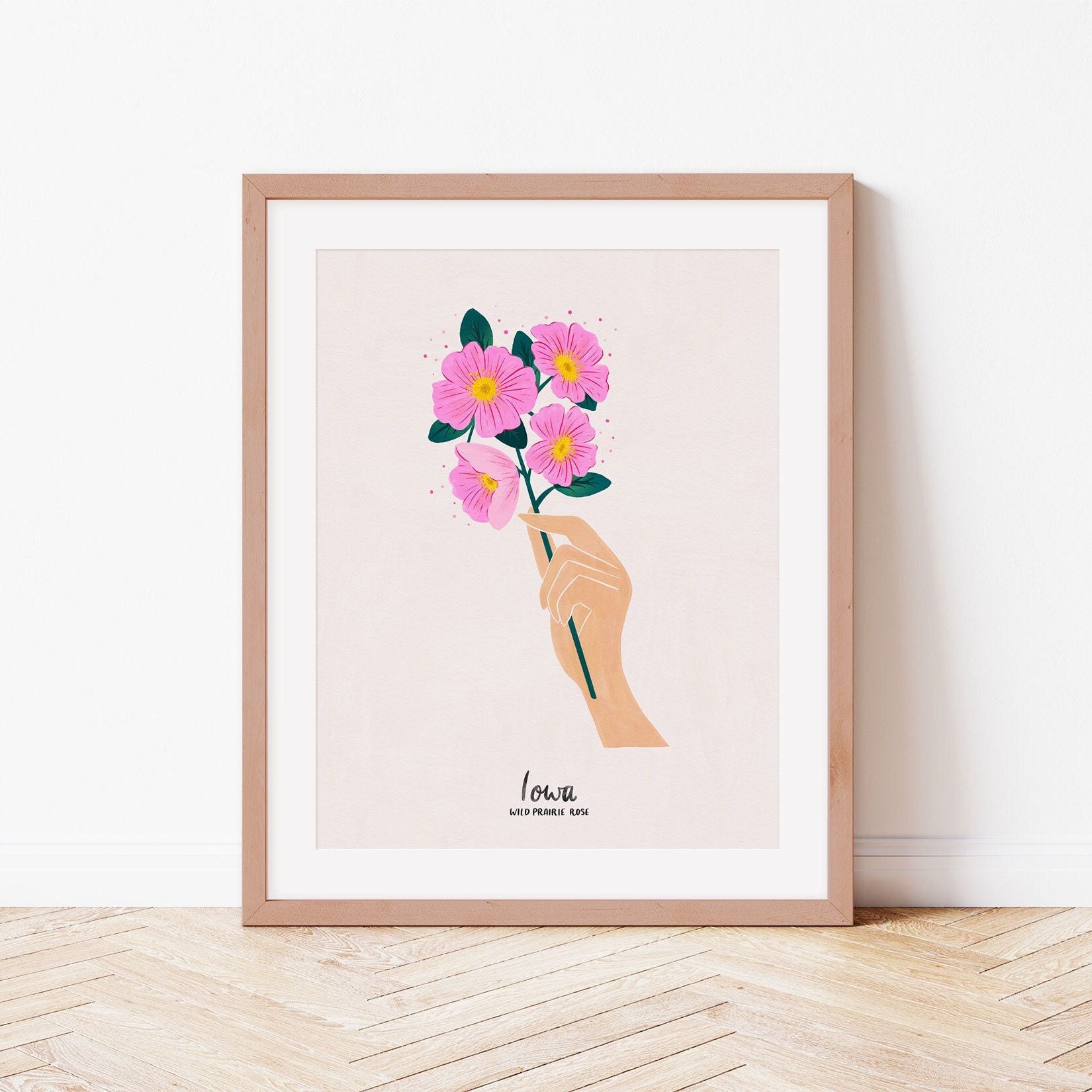 Iowa Wild Prairie Rose Art Print - Botanical Wall Decor - Etsy
