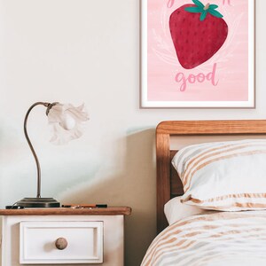 You Look Good Looking Berry Good Cute Bathroom Sign Strawberry Kitchen Bathroom wall art image 9