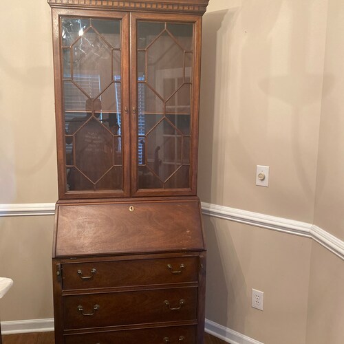 Oak Arts and Crafts Secretary Bookcase Drop Down Desk Etsy