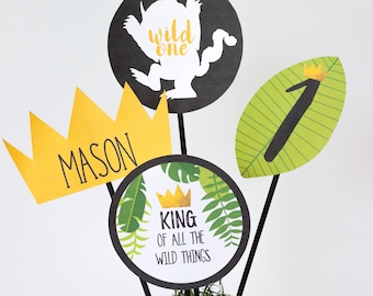Wild One Centerpiece - Where the Wild Things Are Party Theme - Instant Download - 1st Birthday Centerpiece - Wild Rumpus - Wild One Party