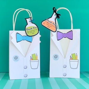 Scientist Favor Bags - Candy Bag - Party Favors - Mad Scientist - Lab Coat - Science Party Bags - Science Souvenir