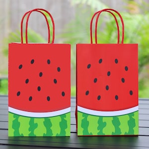 Watermelon Favor Bags - Candy Bag- Watermelon Birthday - One in a melon - Watermelon Party - Treat bags - Instant Download- Adobe Reader PDF