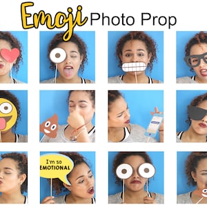Emotional Photo Props - Emoji Inspired- LOL - Teen Photo Props - Emoji Games -Photo Booth - Instant Download PDF - Emoji Birthday -Summer