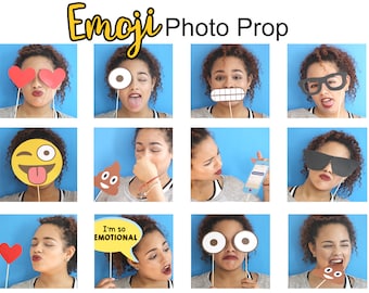 Emotional Photo Props - Emoji Inspired- LOL - Teen Photo Props - Emoji Games -Photo Booth - Instant Download PDF - Emoji Birthday -Summer