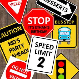 Wheels on the Bus Signs - Wheels on the Bus Party Decoration - First Day of School - Wheels on the Bus Party Decoration - Instant Download