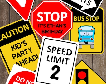 Wheels on the Bus Signs - Wheels on the Bus Party Decoration - First Day of School - Wheels on the Bus Party Decoration - Instant Download