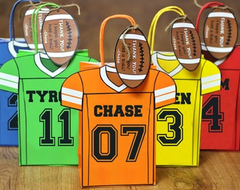 Football Favor Bags - Super Bowl - Kids Party - Sports - School Team Pride - Jersery Banner- Sports Party- Coach Ideas- Football Party