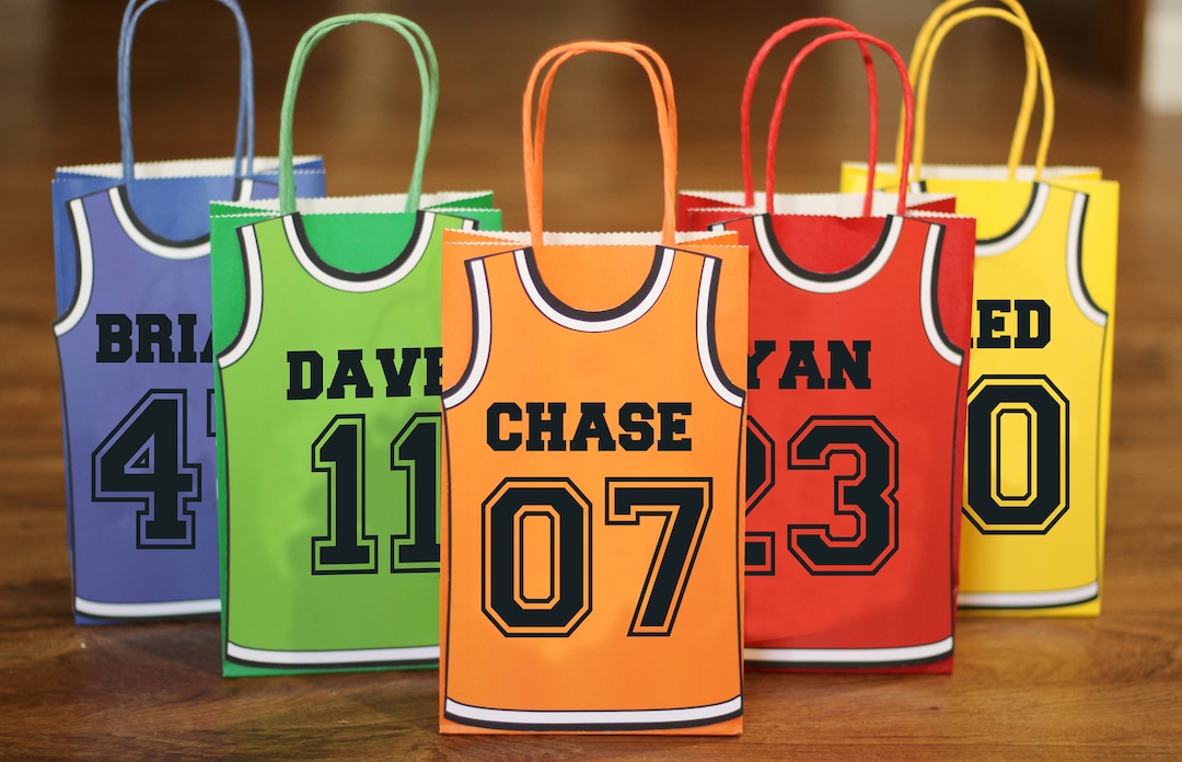 Basketball Favor Bags Candy Bag Goody Bag Favor Ideas Jersey Basketball