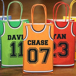Bolsas de favor de baloncesto - Bolsa de dulces - Bolsa de regalos - Ideas de favor - Jersey - Fiesta de baloncesto - Fiesta deportiva - Descarga instantánea- Adobe Reader Edit