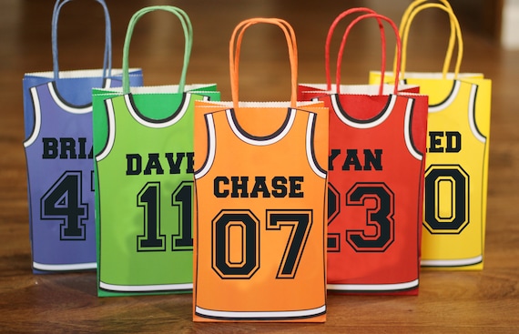 Basketball Favor Bags - Candy Bag - Goody Bag - Favor Ideas - Jersey - Basketball Party - Sports Party - Instant Download- Adobe Reader Edit