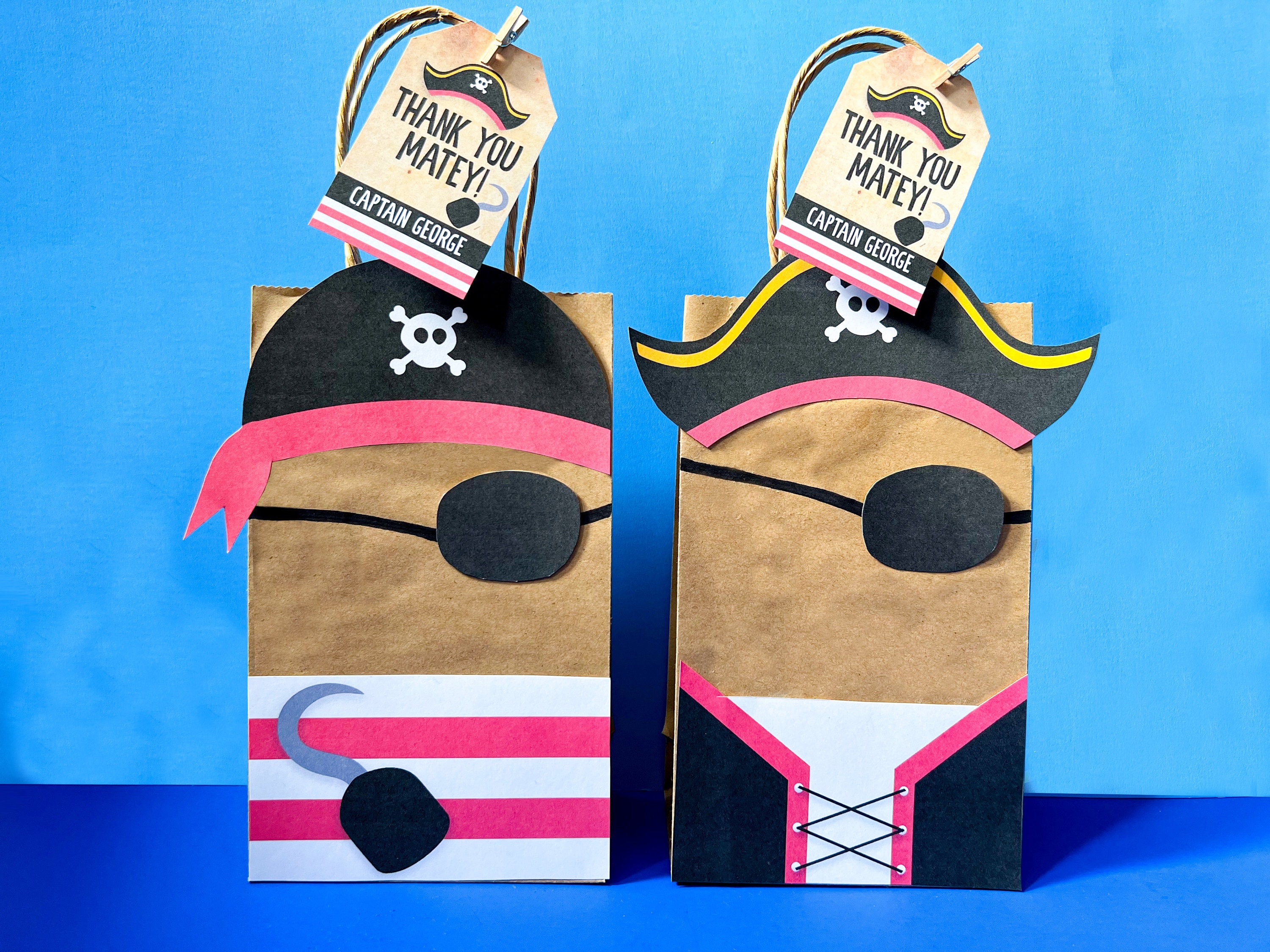 Pirate Favor Bags - Mermaid and Pirate Party - Twin Party Ideas