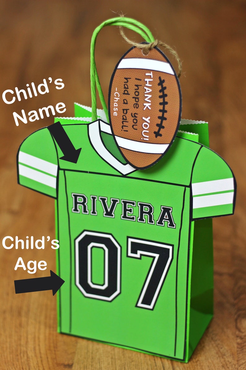 Football Favor Bags Super Bowl Kids Party Sports Etsy