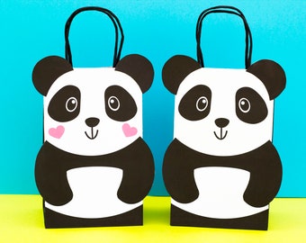 Panda Favor Bags - Candy Bag- Panda Birthday - Goody Bag - Favor Ideas - Panda Party - Treat bags - Instant Download- Adobe Reader PDF