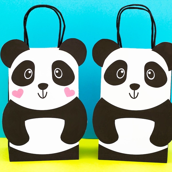 Bolsas de favor de panda - Bolsa de dulces- Cumpleaños de panda - Bolsa de regalos - Ideas de favor - Fiesta de panda - Bolsas de golosinas - Descarga instantánea- Adobe Reader PDF