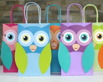 Owl Favor Bags - Candy Bag - Goody Bag - Favor Ideas - Hoot Hoot - Owl Party Theme - Instant Download- Adobe Reader Edit- PDF