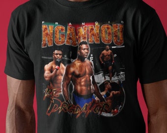 LanYee Francis Ngannou Mens Short Sleeve Raglan T-Shirt Black L LanYee Francis Ngannou Mens Short Sleeve Raglan T-Shirt Black L