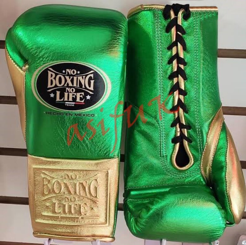 Customized No Boxing No Life Gloves Green Gold Etsy