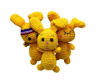 Hand-Knit Stuffed Bunny Toy – Unique Plush Bunny, Made in Armenia